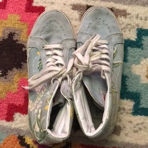 VANS high tops light blue nature theme